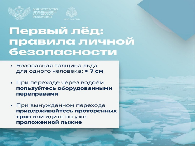 Первый лёд. Правила личной безопасности..